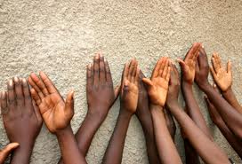 African American Hands Together