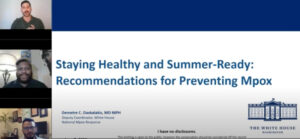 A screenshot from the Staying healthy and summer ready: Recommendations for preventing M.Pox
