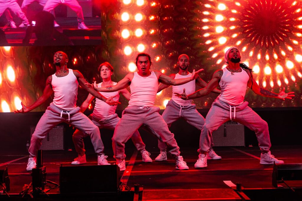 An all male dance performance.